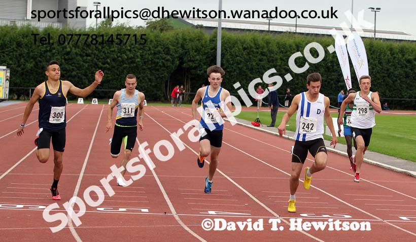 Under-17 mens 200 metres, Northern Under-15 and under-17 Championships, Wigan. Photo: David T. Hewitson/Sports for All Pics